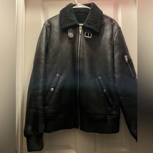 The Kooples Leather Biker Jacket Shearling lining. 2 days only discount offer! - Picture 4 of 7